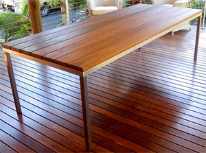 timber outdoor table made in Brisbane, QLD